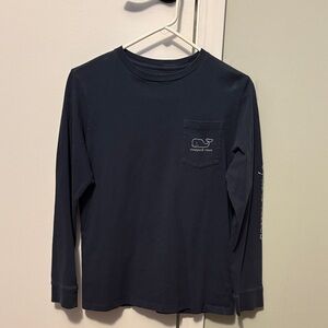 Two Vineyard Vines Kids Long Sleeve Tees Navy/White